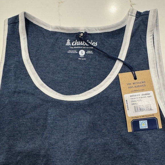 Chubbies Navy  USA Tank Top Size Small - Picture 4 of 4